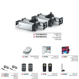 Fadini K740.3L COMBI 740 Underground Hydraulic Gate Kit | 175° Rotation