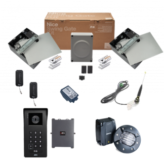 Nice L-Fab 24V Double Underground Gate Automation Kit with AES OPYN 4G GSM Keypad Intercom, Wireless Detector & BiDi-WiFi