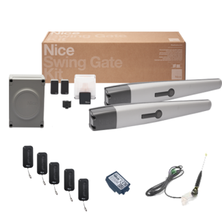 Nice Toona 4024 24V Double Swing Gate Automation Kit with BiDi-WiFi, Antenna & 5 Remotes